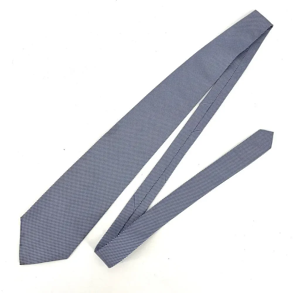 Geoffrey Beene Men;s 100% Silk Navy‎ Small Check Necktie (58 x 4)
